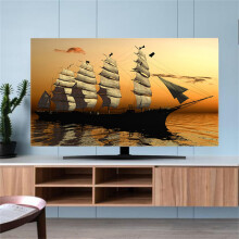 TV Cover 3280 Inch Universal Stretch Dust Cover With 3D Sunrise Pattern Sunset Color 75 Inch