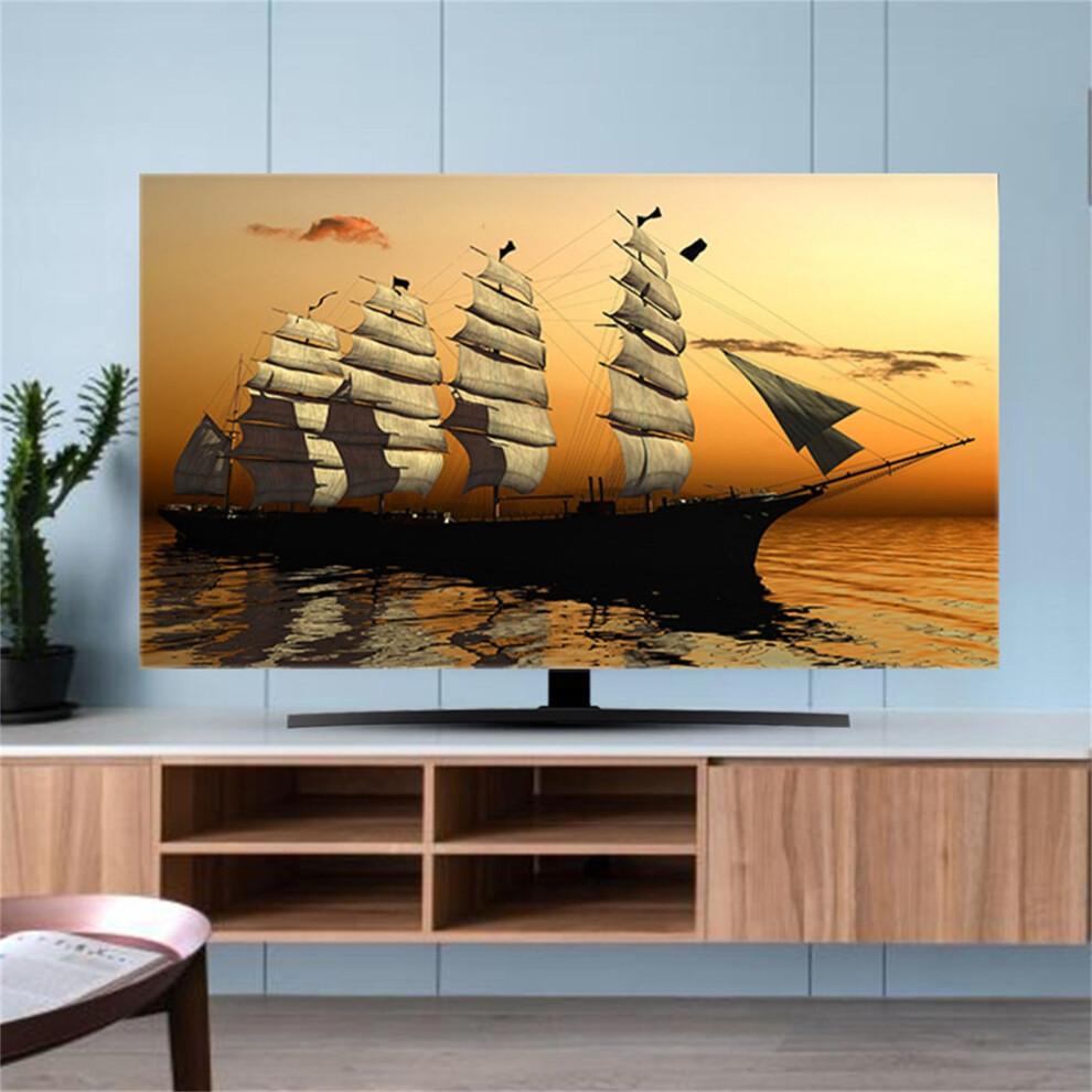Tv Cover 3280 Inch Universal Stretch Dust Cover With 3D Sunrise Pattern Sunset Color 75 Inch 9044945393262