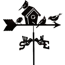 Stainless Steel Outdoor Weather Vane Wind Direction Indicator for Garden Roof Yard Decor Fish Design