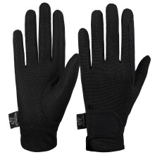 AFE Ladies Horse Riding Gloves Track Fabric Gloves Synthetic Leather Equestrian Black Stretch Fabric Pink Purple Lilac Black Small