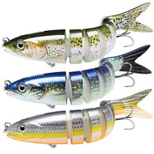 TRUSCEND Pike Fishing Lures Sea Fishing Lures for Bass Perch Trout Multi Jointed Swimbaits Slow Sinking Bionic Swimming Lures Freshwater Saltwater F