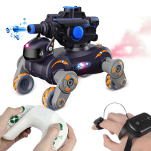 (B, Orange) 8WD Gesture Sensing Robot Dog Stunt Car, Remote Control Cars for Kids Adults, 2.4G RC Vehicle with Mist Spray, Music & Lights