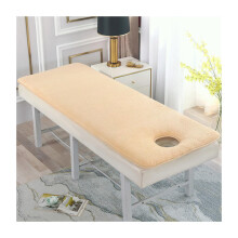 Professional Velvet Massage Table Pad with Face Hole and 3 Headrests, 70x185cm Spa Bed Cover