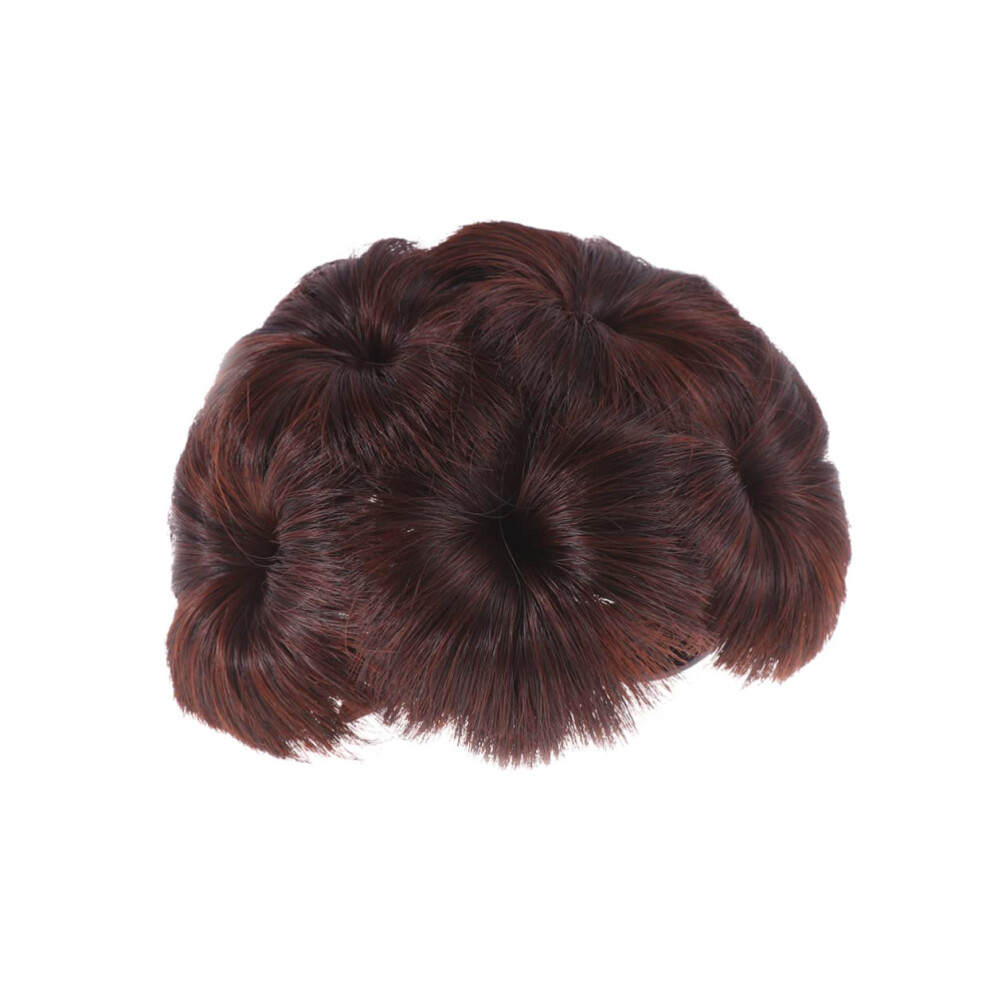 Unisex Synthetic Hair Bun Clip For Women Flower Design Volumizing Updo Hair Extension