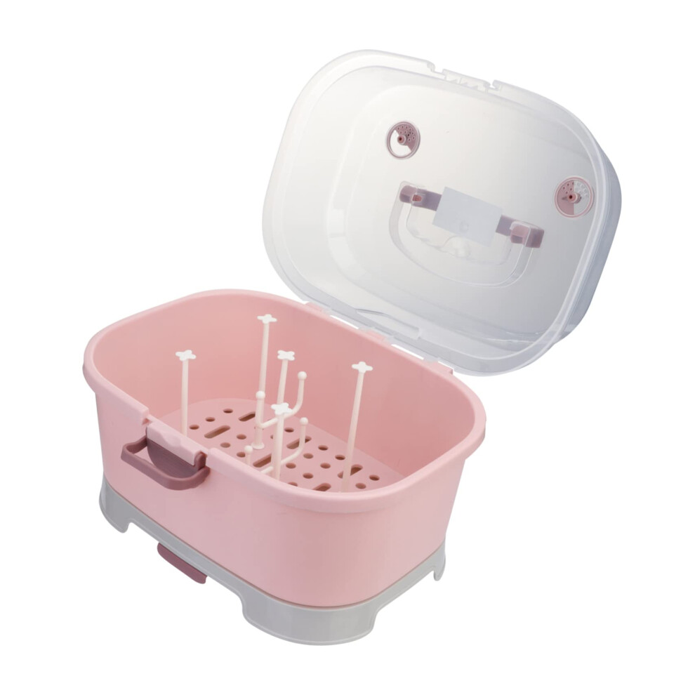 Baby Bottle Drying Rack And Organizer, Large Capacity Storage For Pacifiers And Breastfeeding Accessories, Pink