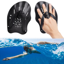 AMFUN 1 Pair Swim Paddles for Hand Swimming Training Hand Paddles with Adjustable Straps Swim Diving Training Hand Paddle for Men Women Children Blu