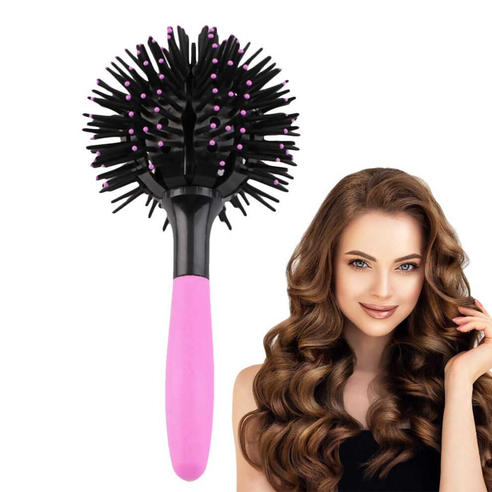 Hair Brush, 3D Round Curl Hair Brushes, Spherical Shape Styling Detangling Hairbrush for Women