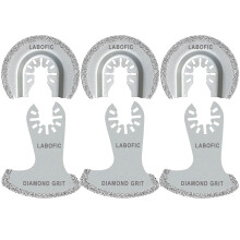 6Pcs Diamond Oscillating Blades for Efficient Grout Removal, Universal Fit for Mortar and Tile Cutting