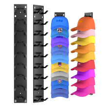2 Pack Hat Organizer for Baseball Caps with ShapeProtecting Design, Wall Mounted Storage Rack Holds 18 Hats for Closet Door and Bedroom, Black