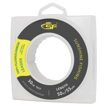 SF 100 Pure Fluorocarbon leader material Fishing Line Virtually Invisible Shock Resistant Increased Sensitivity Sink Fast Clear 55yd 30LB