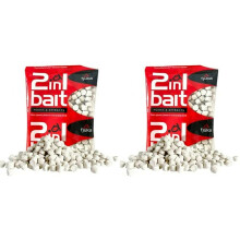 Fjuka 2in1 FatBoys 10mm Hook Bait The soft feed pellet attractant white Pack of 2