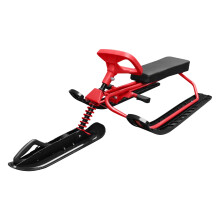 Snow Sled with Steering Wheel and Foot Brakes, HeavyDuty Ski Sled for Kids and Adults