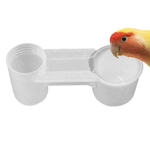 Bird Water Feeder SplashProof Double Port Automatic Poultry Drinker Cup for Parrots and Chickens
