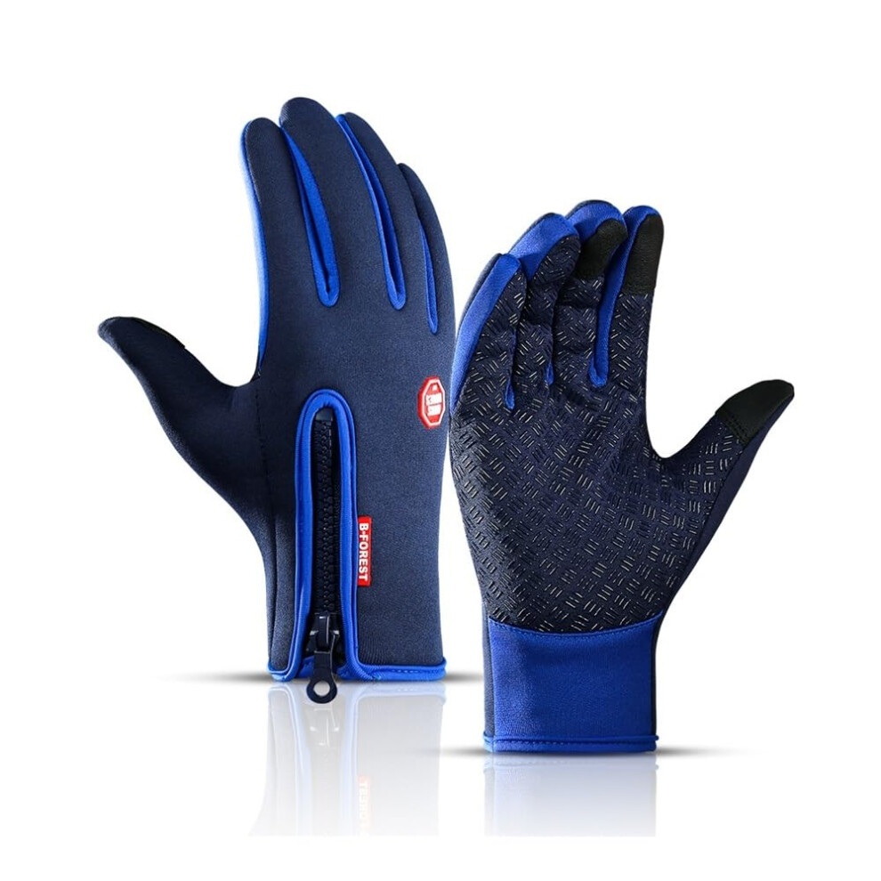 Motorbike Gloves Winter Windproof Fleece For Men Women Touchscreen Compatible Anti Slip Black 9174973473411