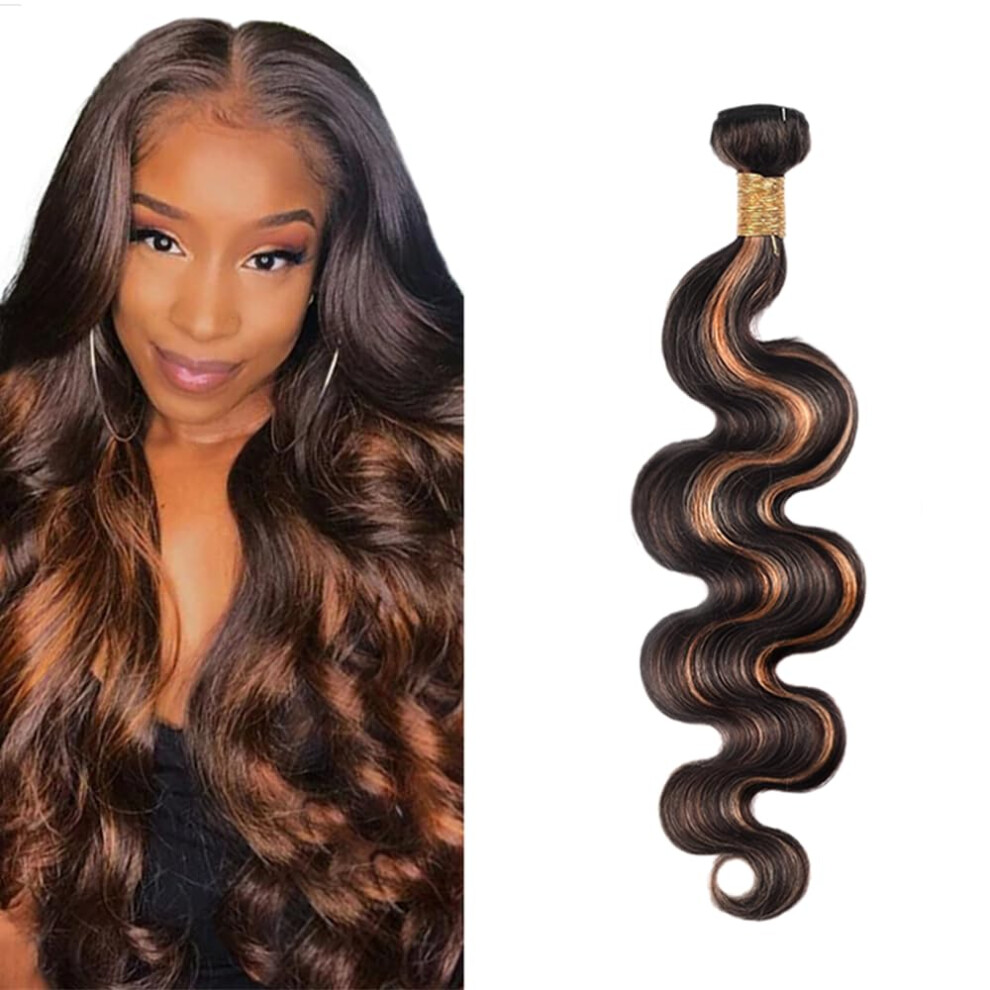 Unisex Brazilian Body Wave Human Hair 32 Inch P1b/30 Ombre Remy Extensions Soft Tangle Bundle