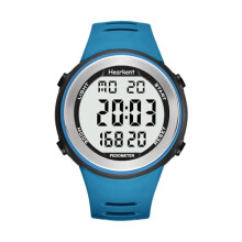 Hearkent Waterproof Pedometer Watch for Senior Non Bluetooth No App Required with Steps Calories Counter and LCD Large Numbers Blue