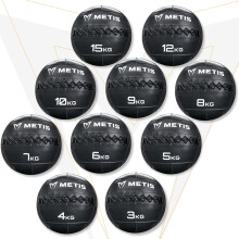 METIS Wall Balls 3kg15kg Durable Exercise Balls for Strength Power Training Available Individually or as Sets Complete Set
