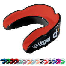 d3 Double Gel Mouthguard wth Case BlackRed Adult 12 Gum Shield for Boxing MMA Contact Sports Rugby Martial Arts Judo Karate Hockey