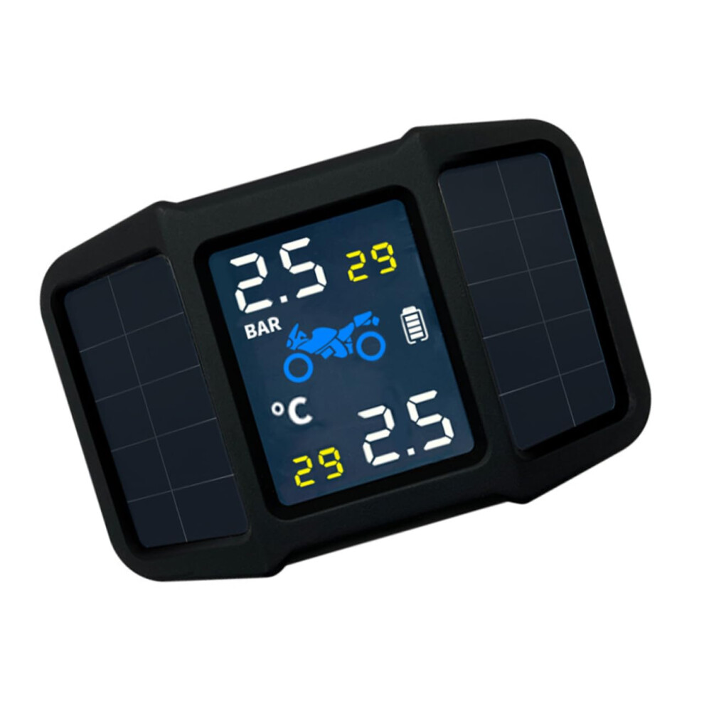 Motorcycle Tire Pressure Monitoring System With Solar Display For Realtime Accurate Pressure Gauge 9053599126324