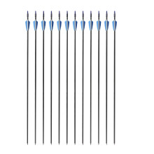 MJ COMFYLIFE 12Pcs Archery Arrows 30 inch Carbon Hunting Targeting Arrows with Broadhead Target Practice Shooting Arrows for Recurve Bow Compound Bo