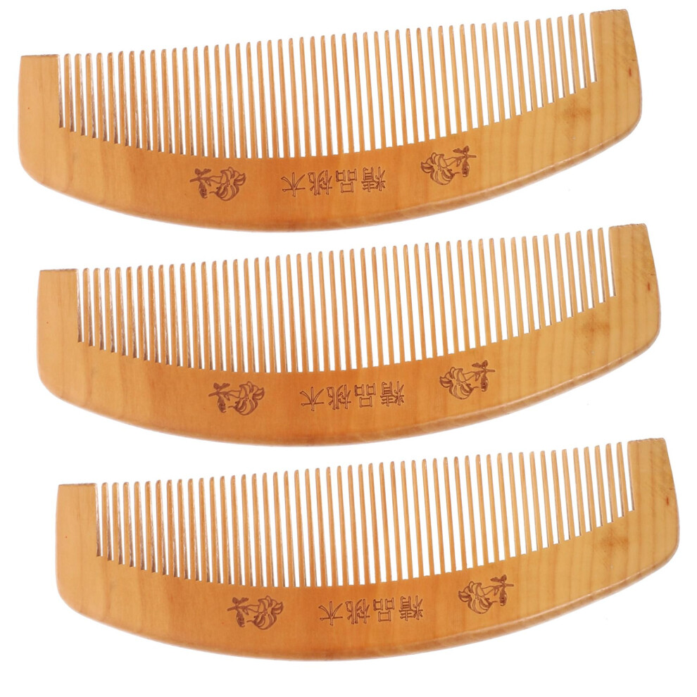 Wooden Hair Comb Set AntiStatic Detangling Combs for All Hair Types Wet or Dry Hair