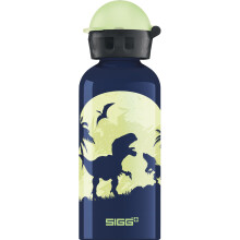 Sigg Aluminium Water Bottle For Kids Phosphorescent Cap KBT Glow Moon Dinos Leakproof Lightweight BPA Free CO2 Partner Certified School Spo