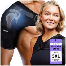 Shoulder Brace 3XL Black with Adjustable Straps for Rotator Cuff Support and Injury Recovery