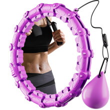 Plus Size Smart Weighted Hula Hoop Weight Loss Fitness Hula Hoops Exercise Hoop with Weight Ball Detachable Knots Adjustable Weight Purple 28 Knots