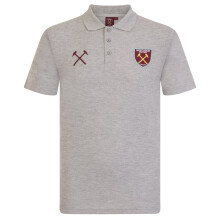 West Ham United FC Official Football Gift Mens Crest Polo Shirt Grey XXL