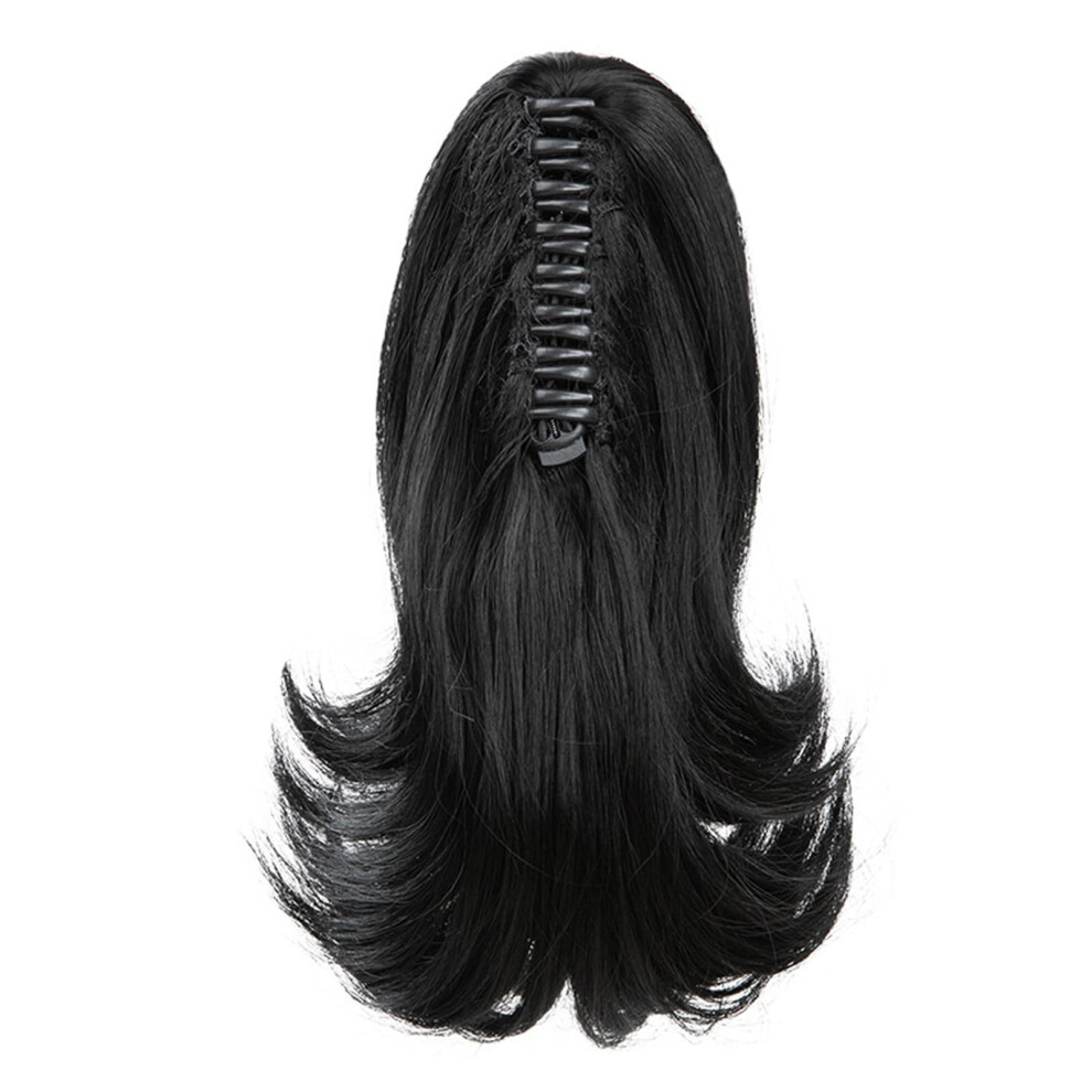 Unisex Ponytail Hair Extension With Claw Clip, Curly Synthetic, Instant Volume Boost For Women