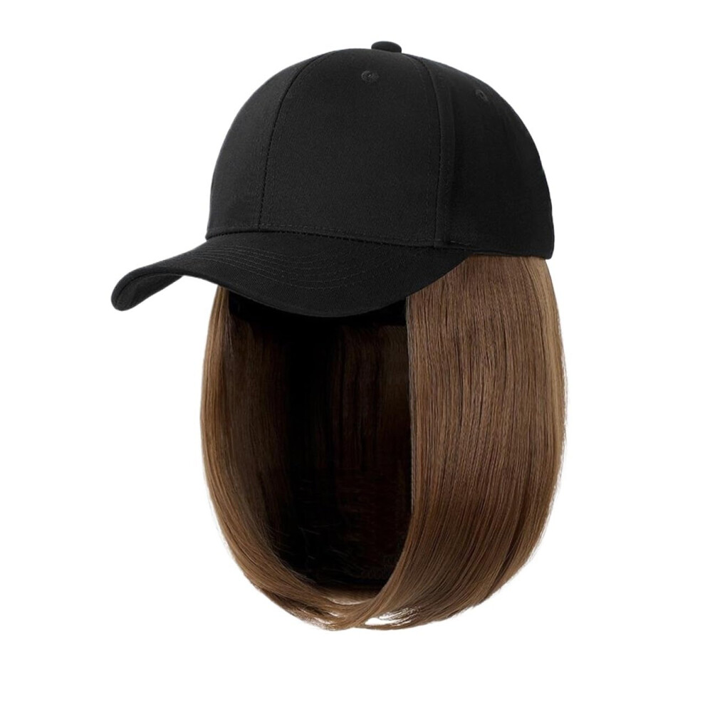 Short Curly Baseball Cap Wig for Women, Adjustable Synthetic Hairpiece with Natural Texture