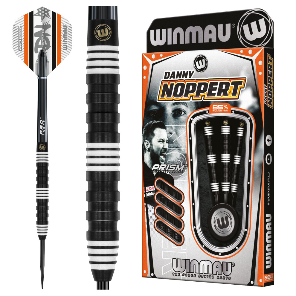 Winmau Danny Noppert The Freeze 85 Proseries 23G 85 Tungsten Professional Darts Set With Dart Flights And Dart Shafts Stems