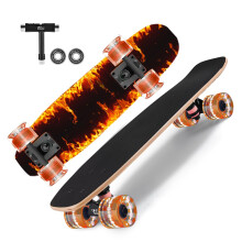 GIEEU Skateboards with Colorful Flashing Wheels for BeginnersKidsTeensAdults Complete Standard Skate Boards 9 Layer Canadian Maple Deck Concave Skat