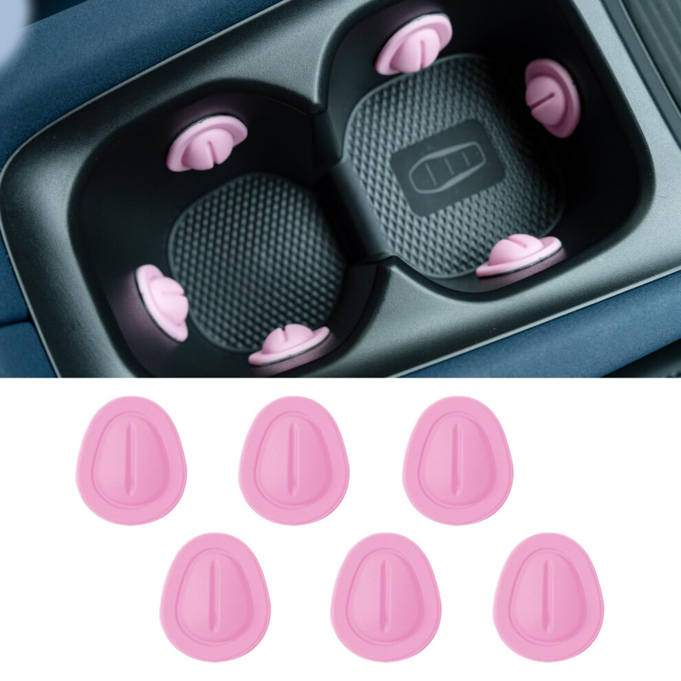 6Pcs Silicone Anti Shake Car Cup Holder Insert With Selfadhesive, Universal Fit For Car Suv Truck (Pink) Pink 9053599126645