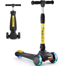 Kids Scooter Age 23456 3 Wheel Foldable Kick Scooter with Flashing LightUp Wheels 4 Level Height Adjustable Lean to Steer Lightweight Scooter for To
