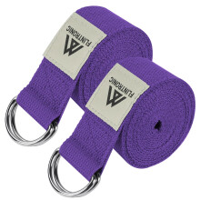 Flintronic 2 Pcs Yoga Belt Pilates 185M DRing Buckle Yoga Strap Extra Long Adjustable Yoga Strap Belt Sports and Fitness Stretch Strap for Yoga Pila