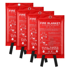 Fire Blanket 4 Pack Fiberglass for Kitchen Safety and Emergency Home or Camping Use