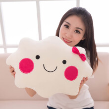 Cloud Pillow with Bow 13.5in Soft Plush Decorative Pillow for Nursery and Kids Room