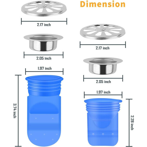 Floor Drain Backflow Preventer 4 Pack, 1.97 Inch Silicone One Way Valve for Odor and Bug Blocking 1