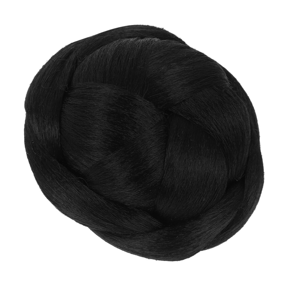 Unisex Hair Bun Extension Chignon Hairpiece With Synthetic Braid For Women, Clipin For Short Hair Volume