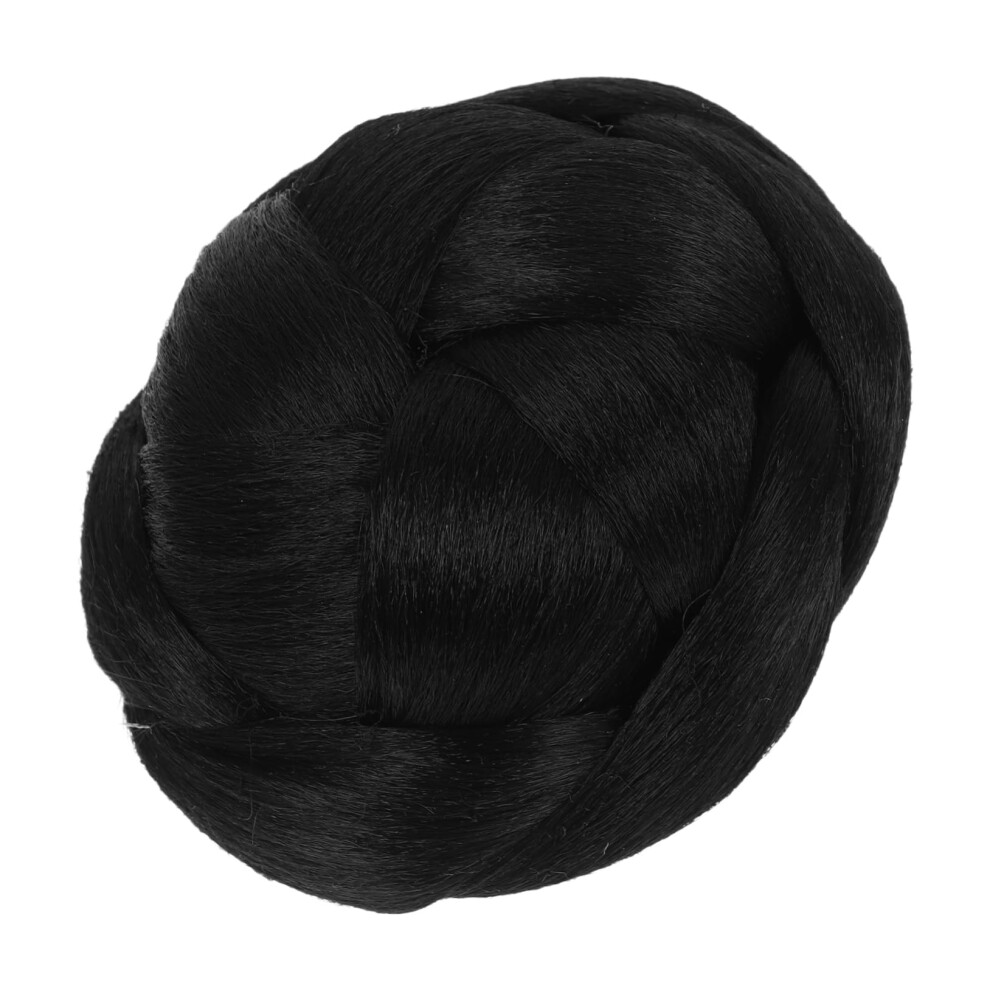 Unisex Synthetic Braided Hair Bun Extension For Women, Clipin Chignon Hairpiece For Instant Volume