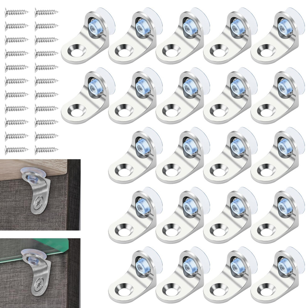 22Pcs Nickel Plated Lshaped Shelf Support Pegs With Suction Cups For Secure Cabinet Shelves 9053599127345