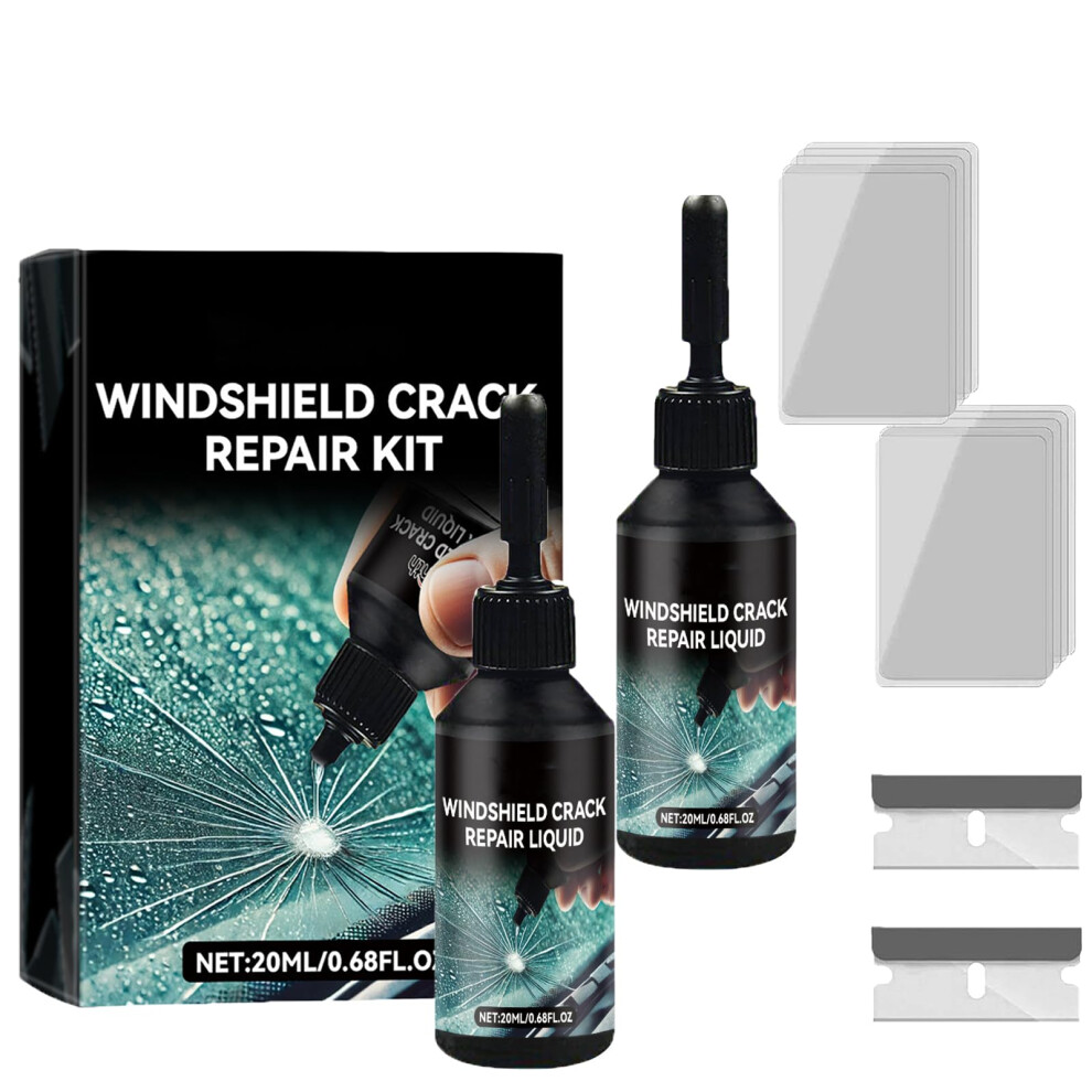 Windshield Kit 2Pcs With Quick Uv Cure For Durable Invisible Glass Crack Fix And Chip 9070919953521