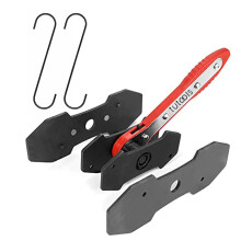 Brake Caliper Piston Tool with Quick Ratchet Adjustment and 2 Extra Steel Plates, Red