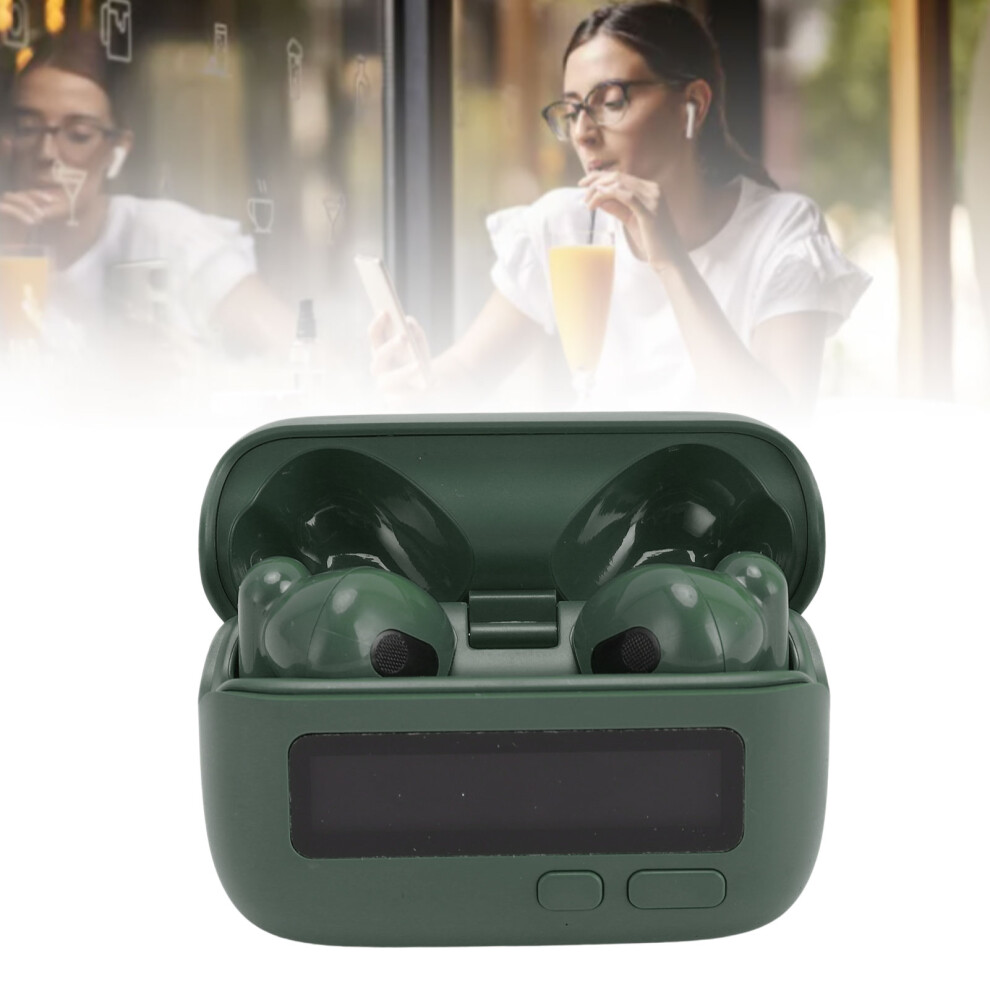 Wireless Bluetooth 5.2 Earbuds With Clock Display, Enc Noise Cancelling, Green 5071383366491