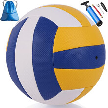 Spolife Soft Touch Volleyball Official Size 5 Indoor Outdoor Beach Gym Game ball Synthetic Leather with Air Pump and Extension TubePump NeedleBall B