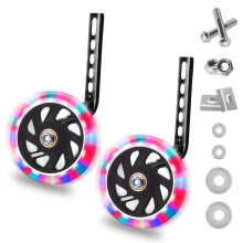 QKTYB Kids Bike Stabilisers Bicycle Training Flash Wheels for Kids Bike Stabilizers for Childs Support Wheels for 12 14 16 18 20 Inch 1 Pair