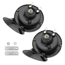 2 PCS 300DB Super Loud Train Horns 12V Waterproof Snail Air Horn for Car Truck Motorcycle Boat Black