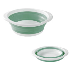 HUIBOHOU Folding Hand Wash Basin MultiFunctional Collapsible Washing Up Bowl Portable Washbasin Outdoor Travel Water Storage Basin Green 21cm