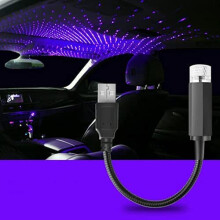 Car LED Star Projector with 360 Flexible USB Star Night Light for Car Roof and Bedroom Purple Blue